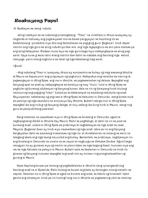 reaksyong papel format|PAANO SUMULAT NG REACTION PAPER .